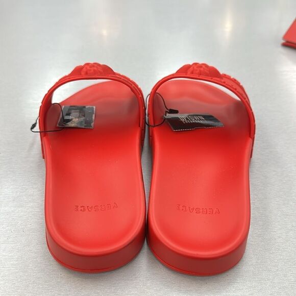 Women Red Versace Slides 9.5 - Picture 8 of 8